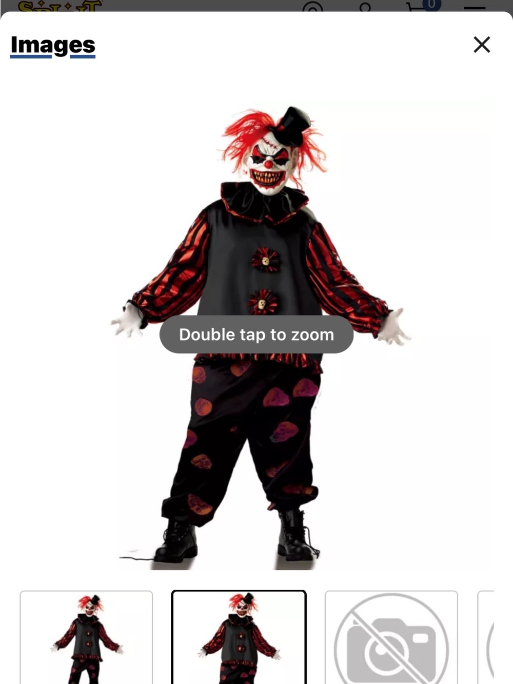 Carver the Clown adult Halloween costume.
